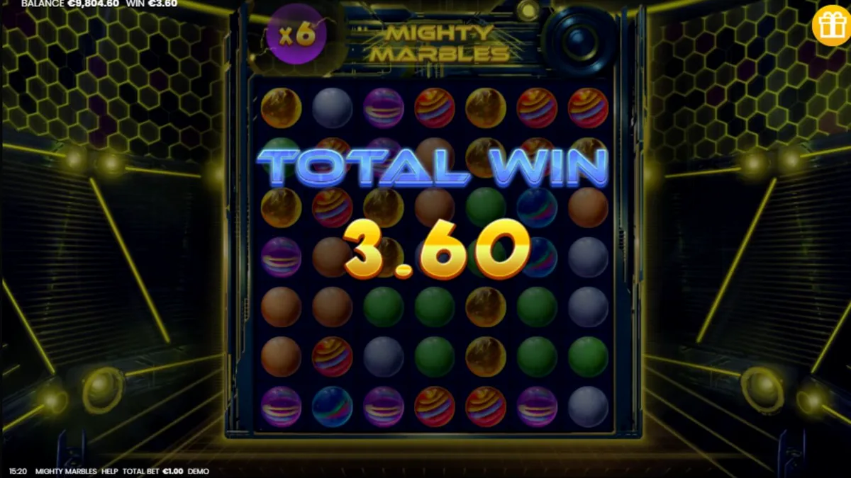 Mighty Marbles slot machine neon cosmic theme