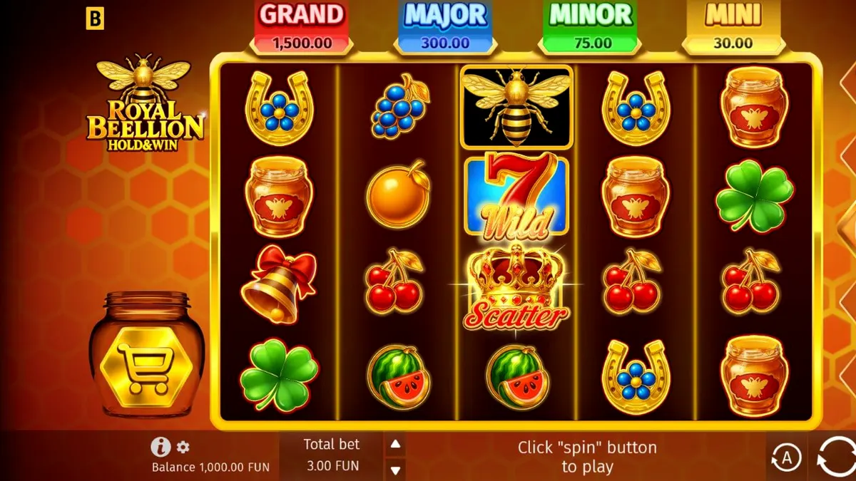 Royal Beellion Hold & Win slot game interface